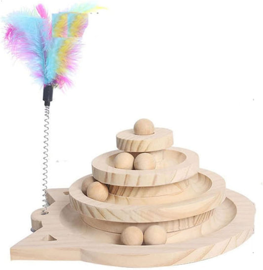 Wooden 2/3 Levels Cat Toy