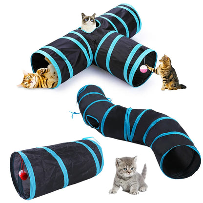 Foldable Cat Tunnel: Interactive Play and Exercise Fun