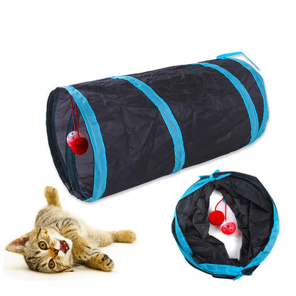 Foldable Cat Tunnel: Interactive Play and Exercise Fun