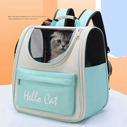 Windproof Cat Backpack for Travel with Comfortable Cushion.