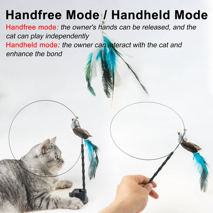 Interactive Cat Wand with Bell: Hands-Free Play Fun