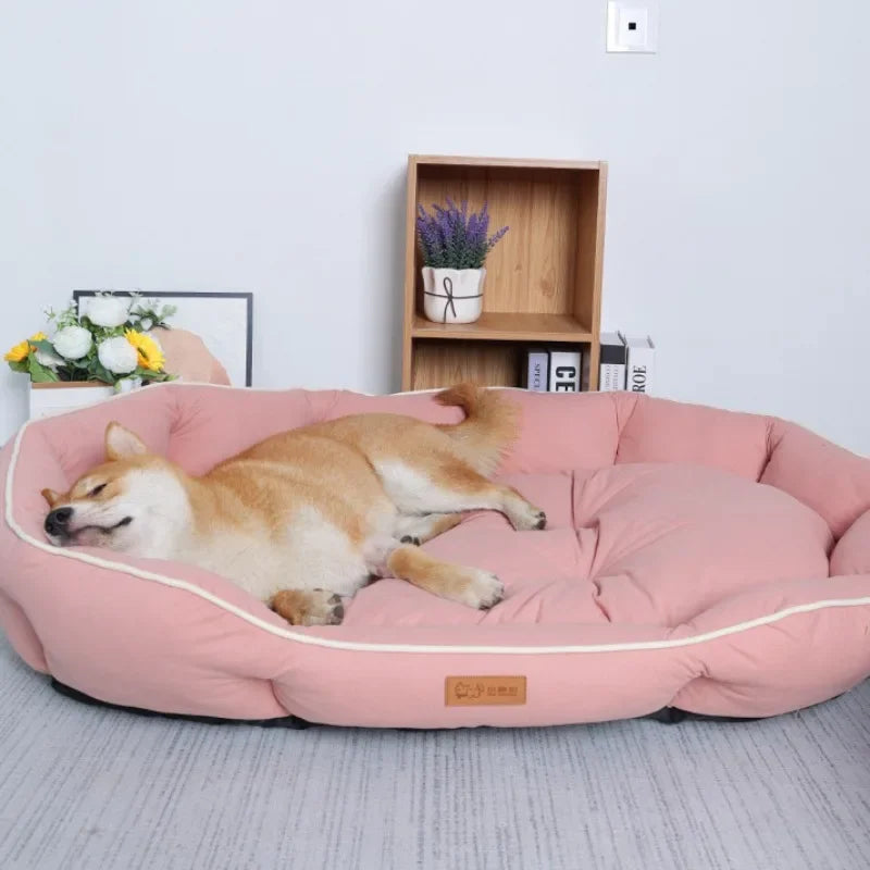 Square Plush Pet Bed: Cozy Calming Kennel for Dogs