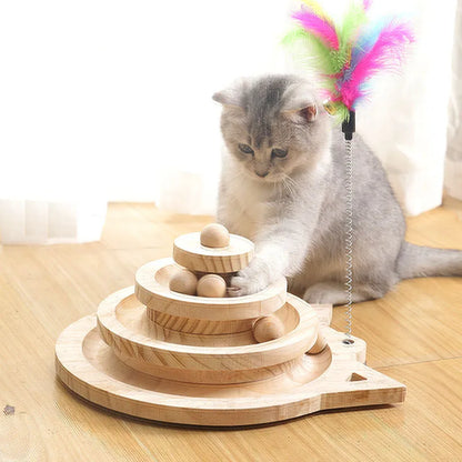 Wooden 2/3 Levels Cat Toy