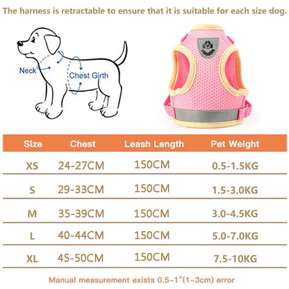 Reflective Dog Harness Vest Set for Small to Medium Pets