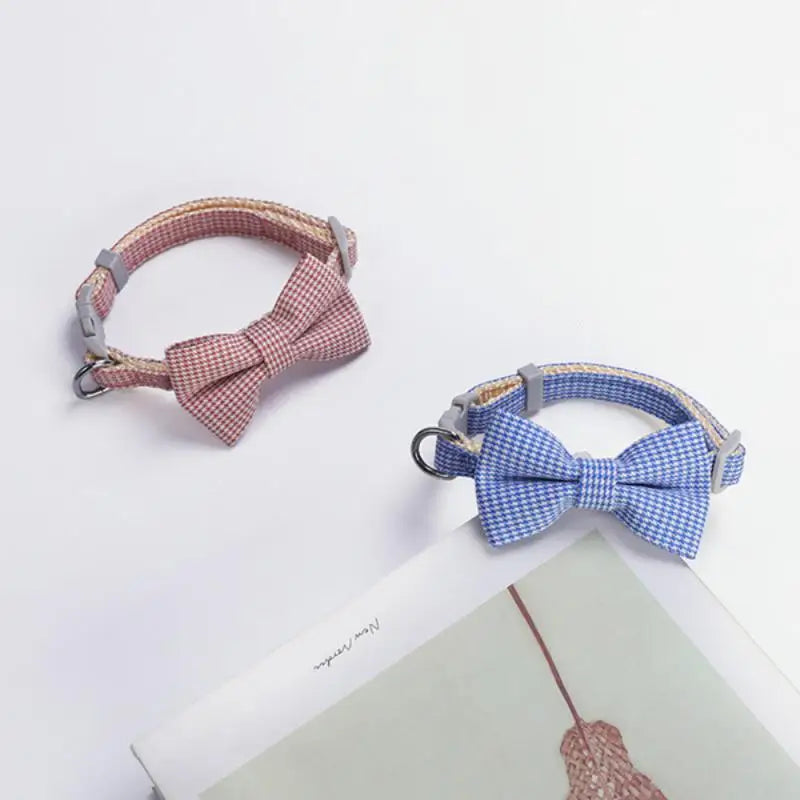 Adjustable Cute Bow Cat Collar with Bell