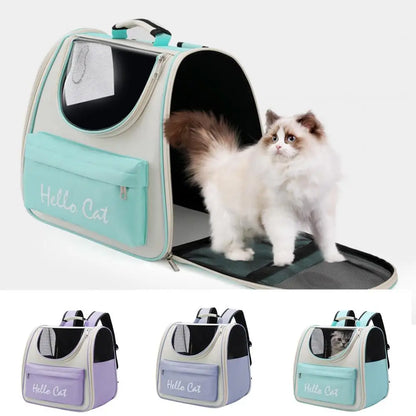 Comfortable Pet Backpack with Zipper Closure for Travel.