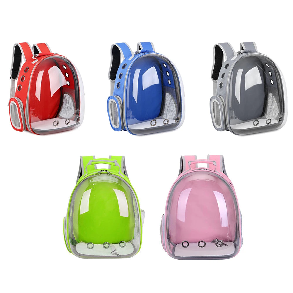 Breathable Cat Bag for Outdoor Travel with Transparent Design.