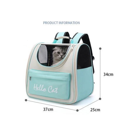 Windproof Cat Backpack for Travel with Comfortable Cushion.