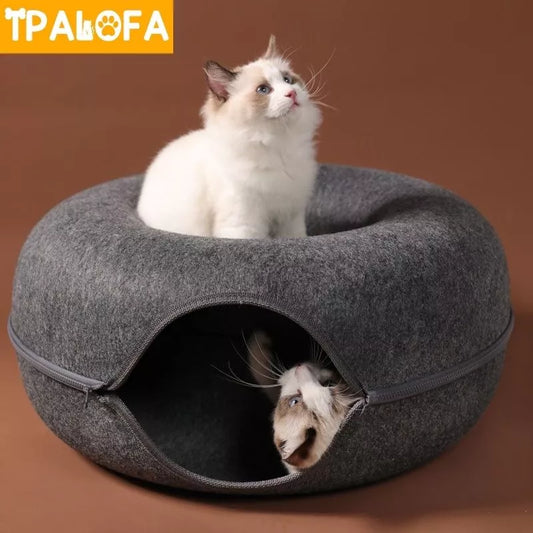 Felt Cat House with Tunnel: Interactive Exercising Fun