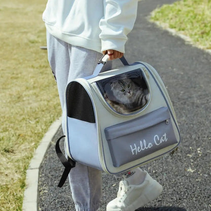 Comfortable Pet Backpack with Zipper Closure for Travel.