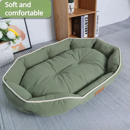 Square Plush Pet Bed: Cozy Calming Kennel for Dogs