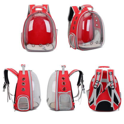 Breathable Cat Bag for Outdoor Travel with Transparent Design.