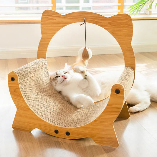 Wooden Cat Toy Scratch Board Cradle Cat Nest