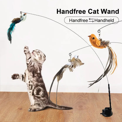 Interactive Cat Wand with Bell: Hands-Free Play Fun